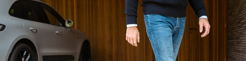 Blauwe heren jeans van Bukser