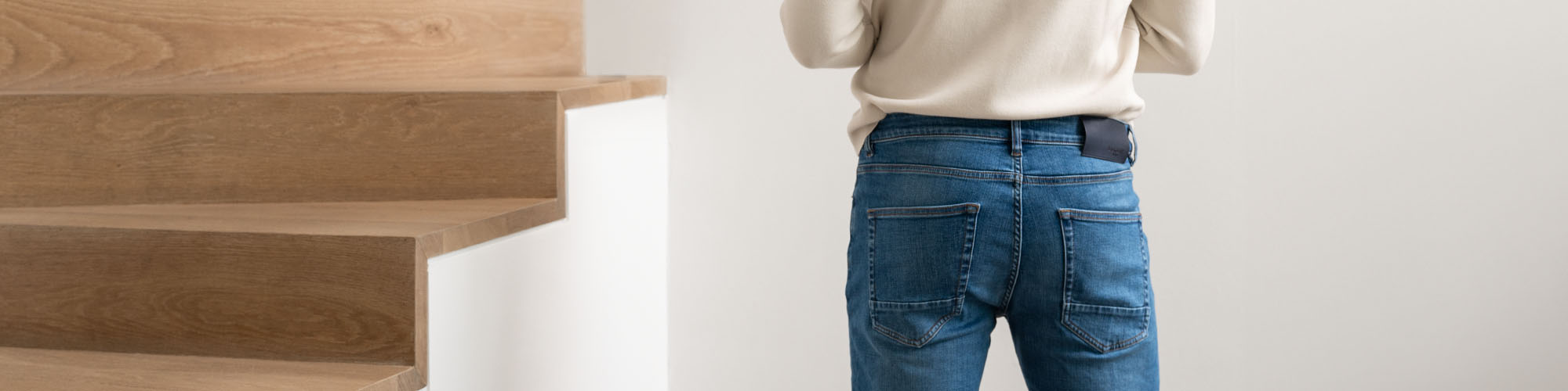 Blauwe slim fit jeans van Bukser
