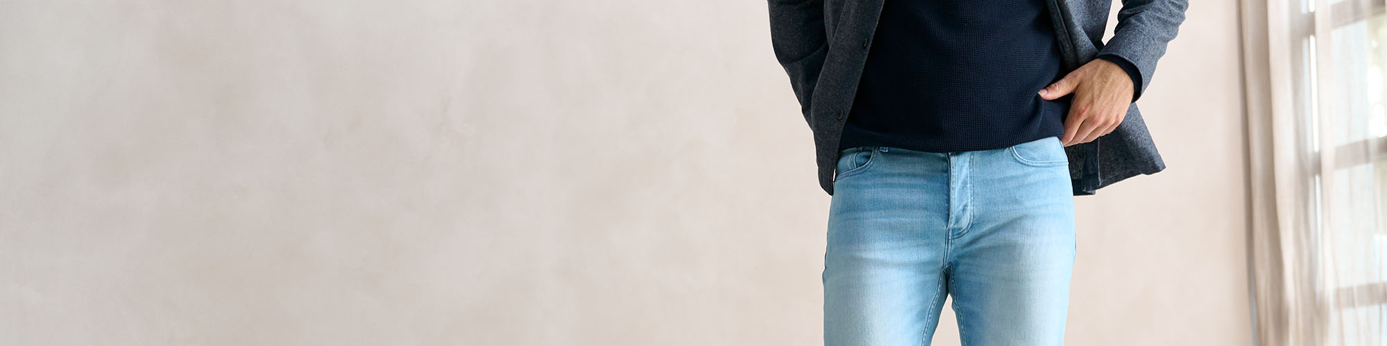Lichtblauwe heren jeans van Bukser