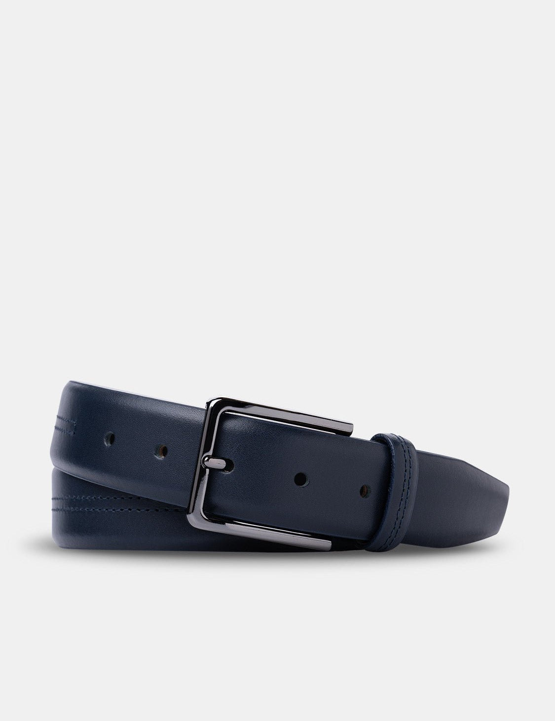 Bukser Jeans | Leren riem – Blauw - Bukser Jeans