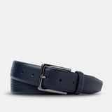 Bukser Jeans | Leren riem – Blauw - Bukser Jeans