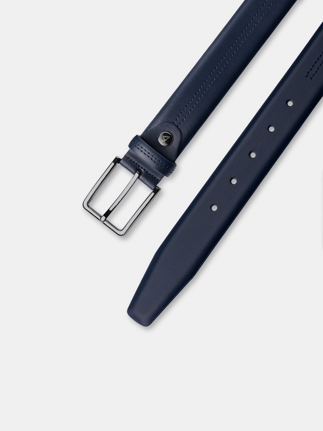 Bukser Jeans | Leren riem – Blauw - Bukser Jeans