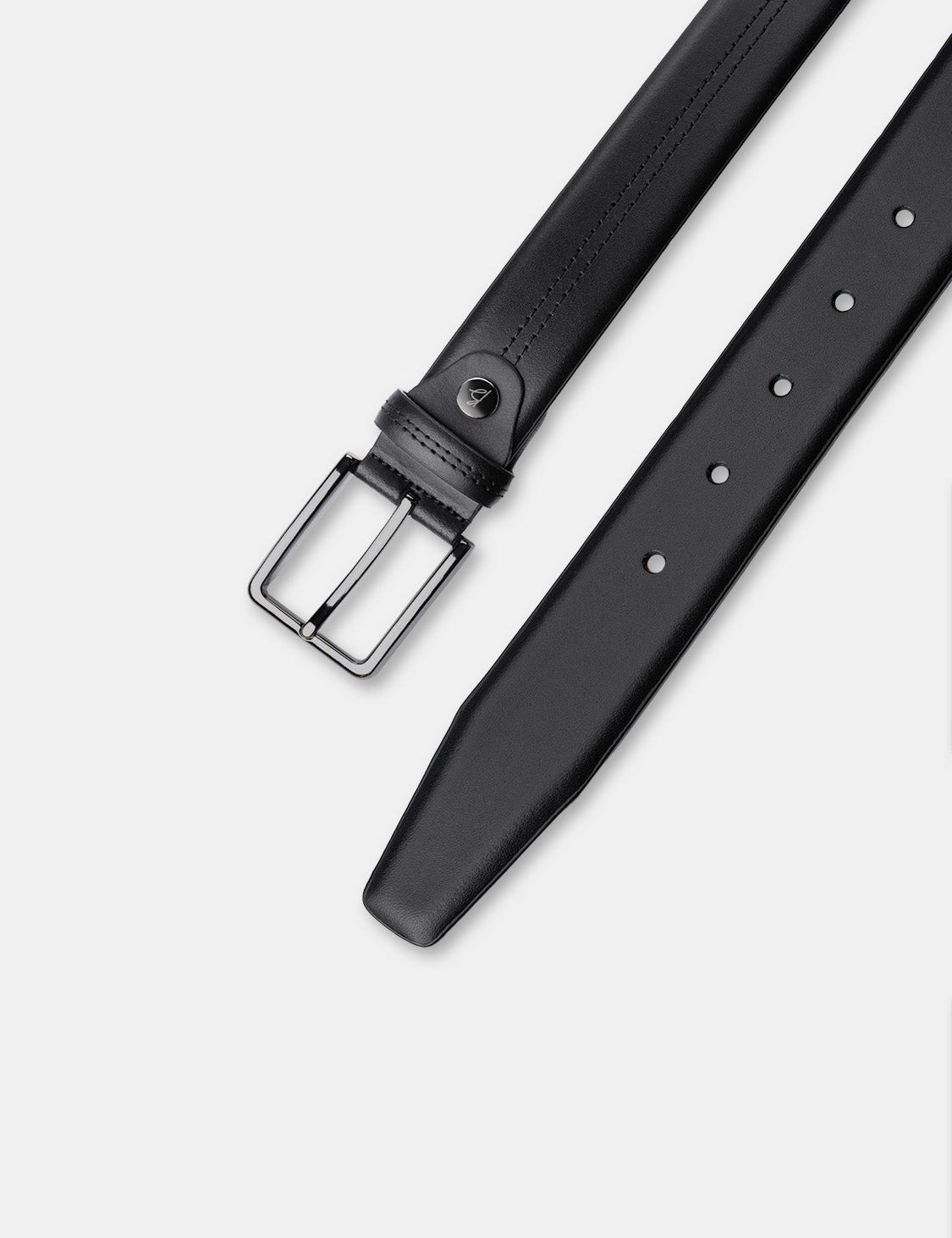 Bukser Jeans | Leren riem – Zwart - Bukser Jeans