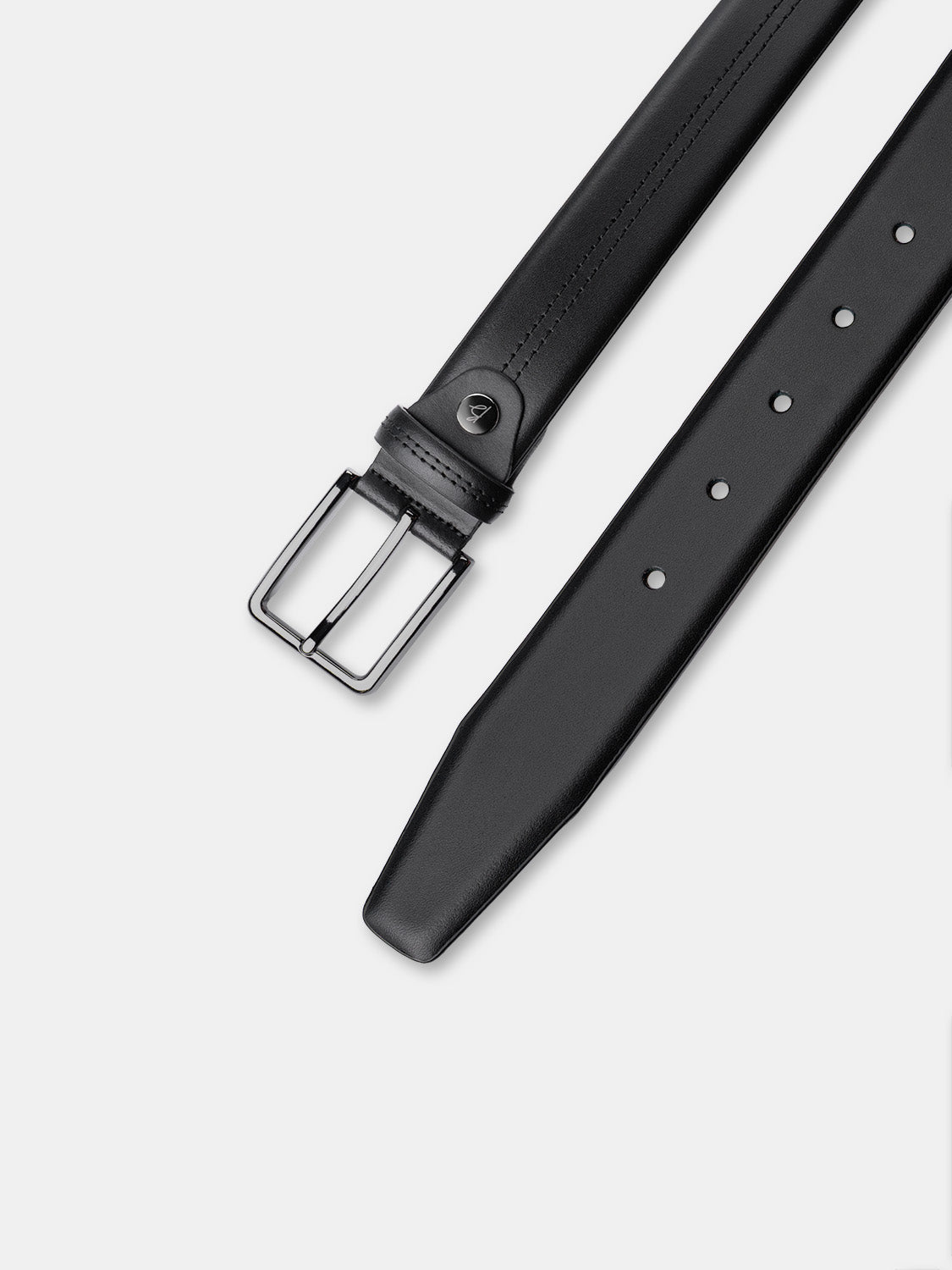 Bukser Jeans | Leren riem – Zwart - Bukser Jeans