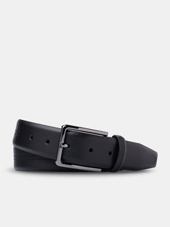 Bukser Jeans | Leren riem – Zwart - Bukser Jeans