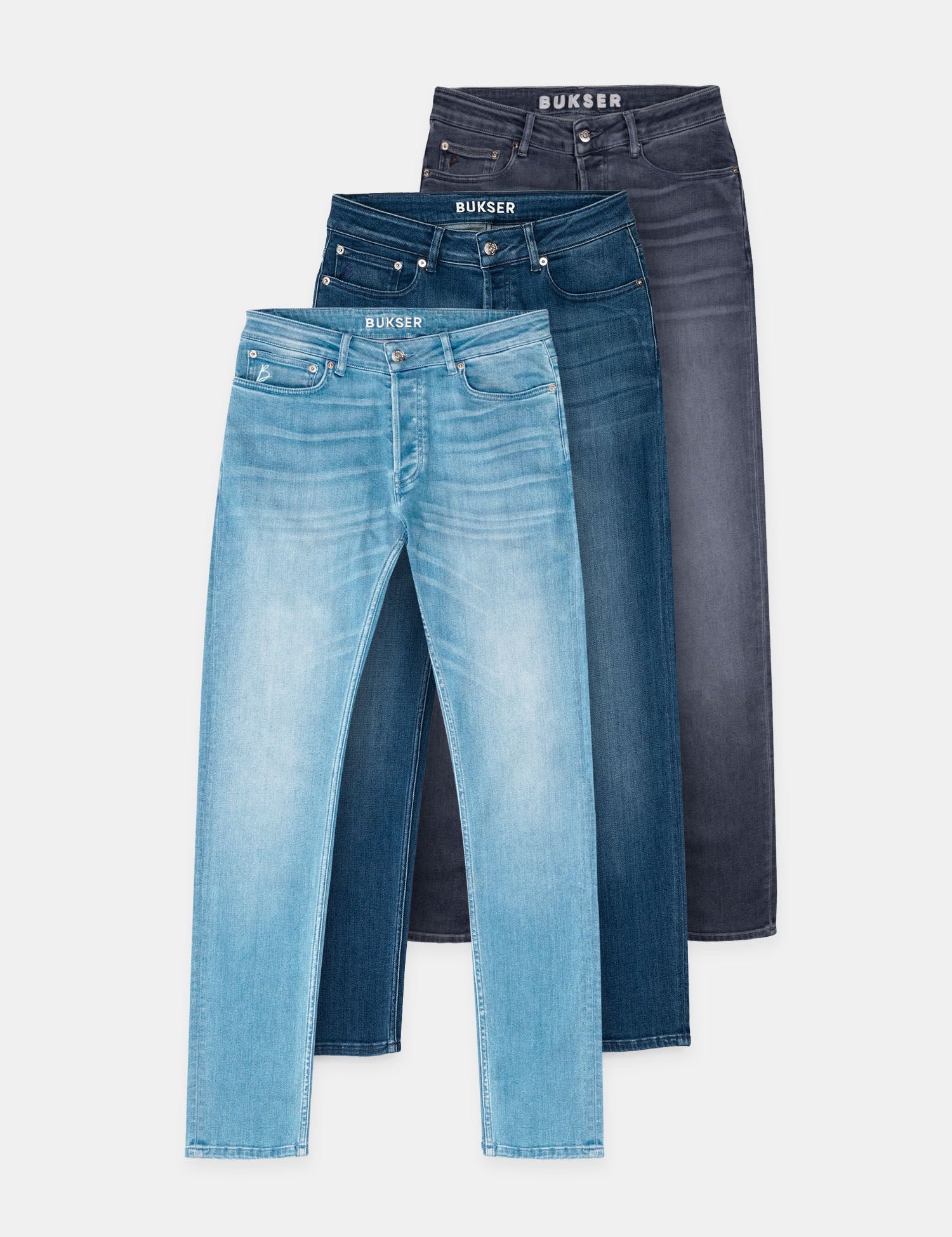 Bukser Jeans | Slim Fit | Nino Dark Blue + Light Blue + Grey - Bukser Jeans