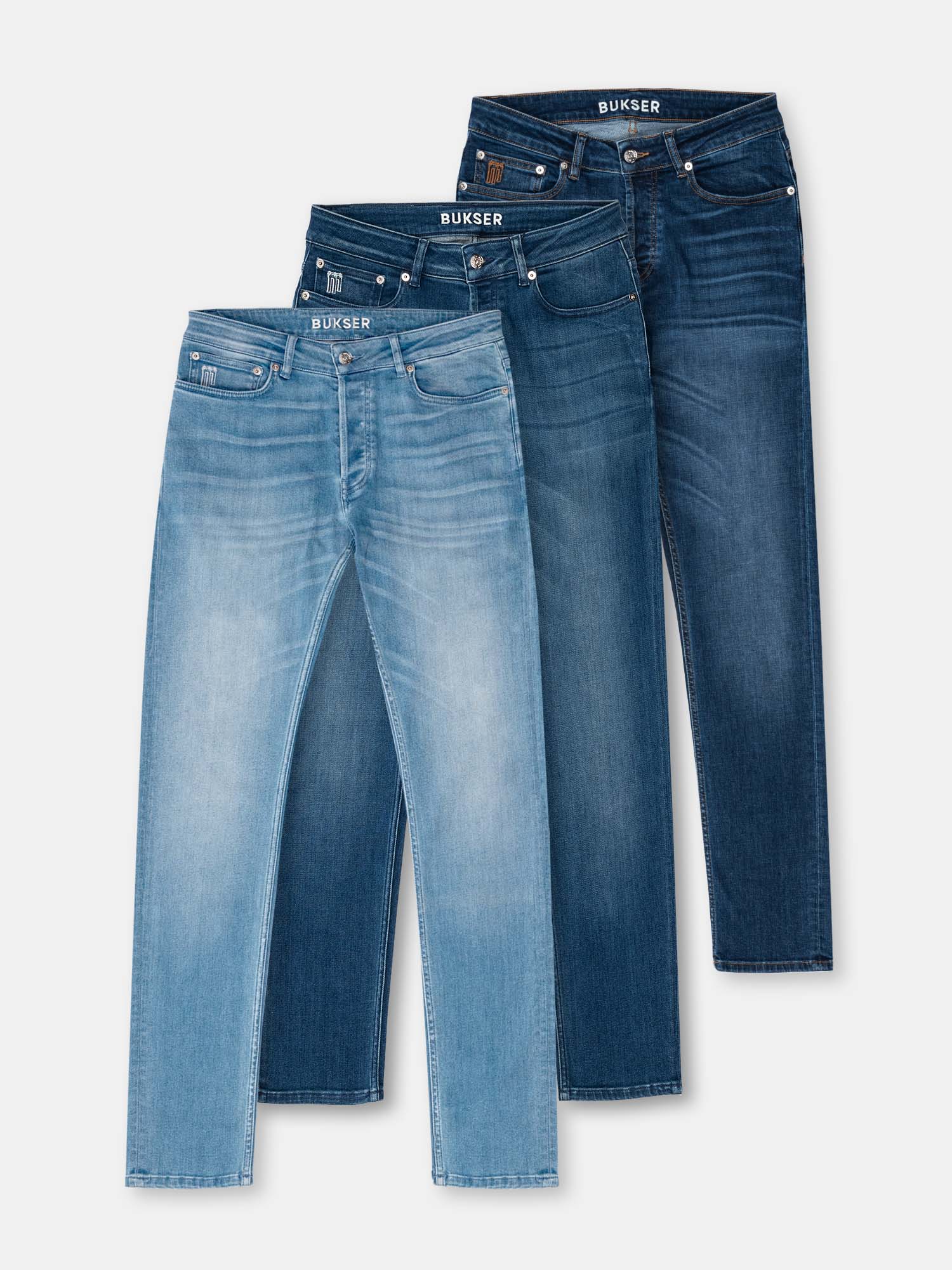 Bukser Jeans | Slim Fit | Nino Dark Blue + Midnight Fjord + Light Blue - Bukser Jeans