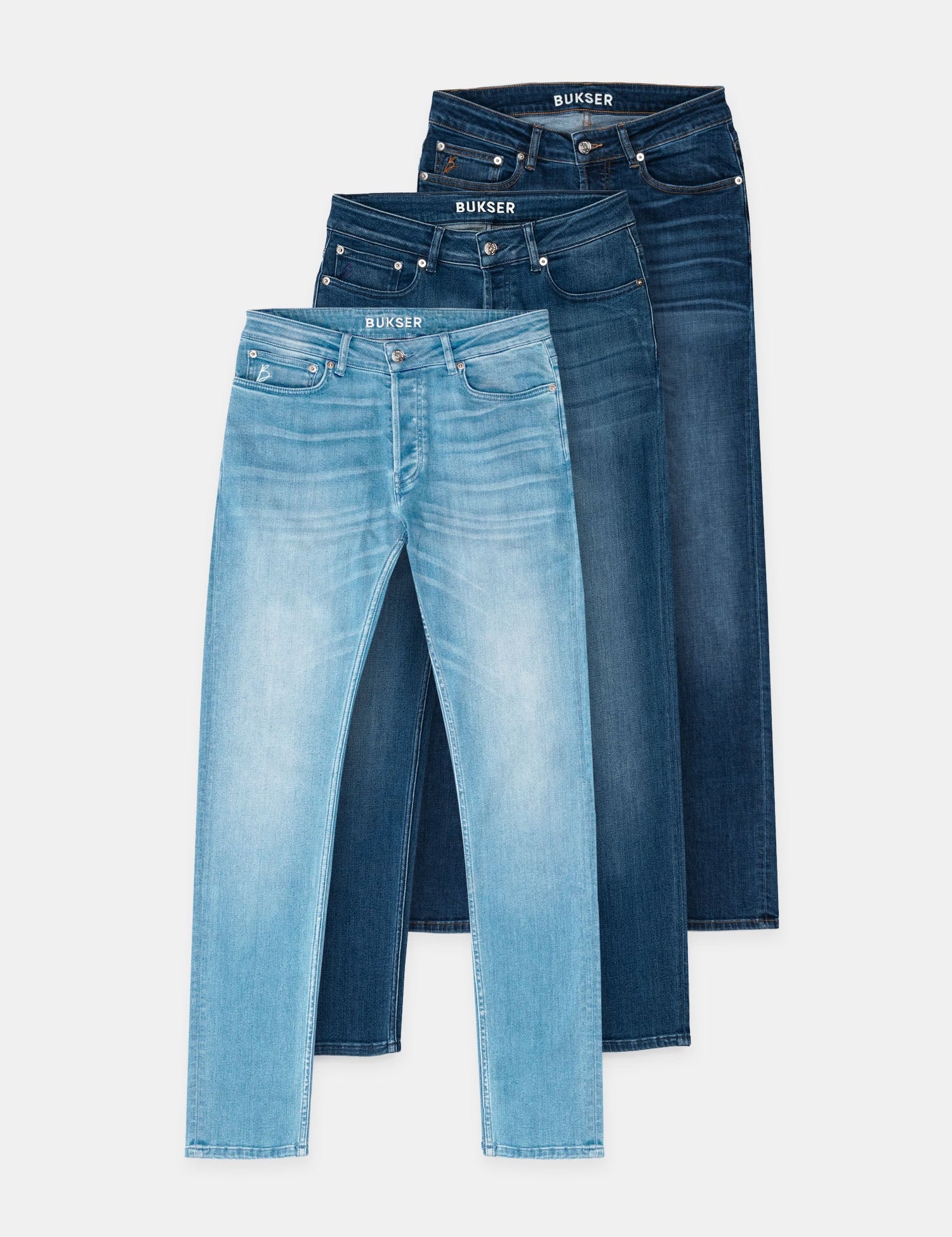 Bukser Jeans | Slim Fit | Nino Dark Blue + Midnight Fjord + Light Blue - Bukser Jeans