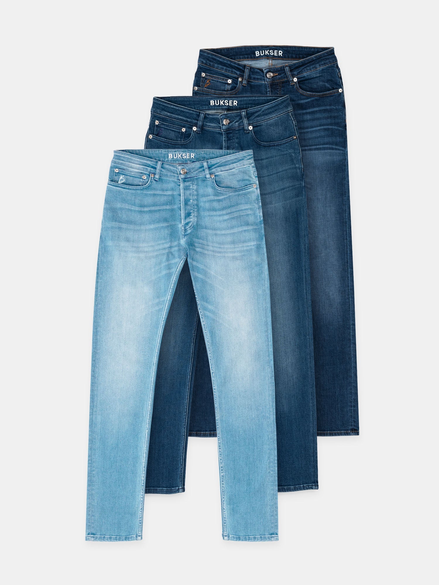 Bukser Jeans | Slim Fit | Nino Dark Blue + Midnight Fjord + Light Blue - Bukser Jeans
