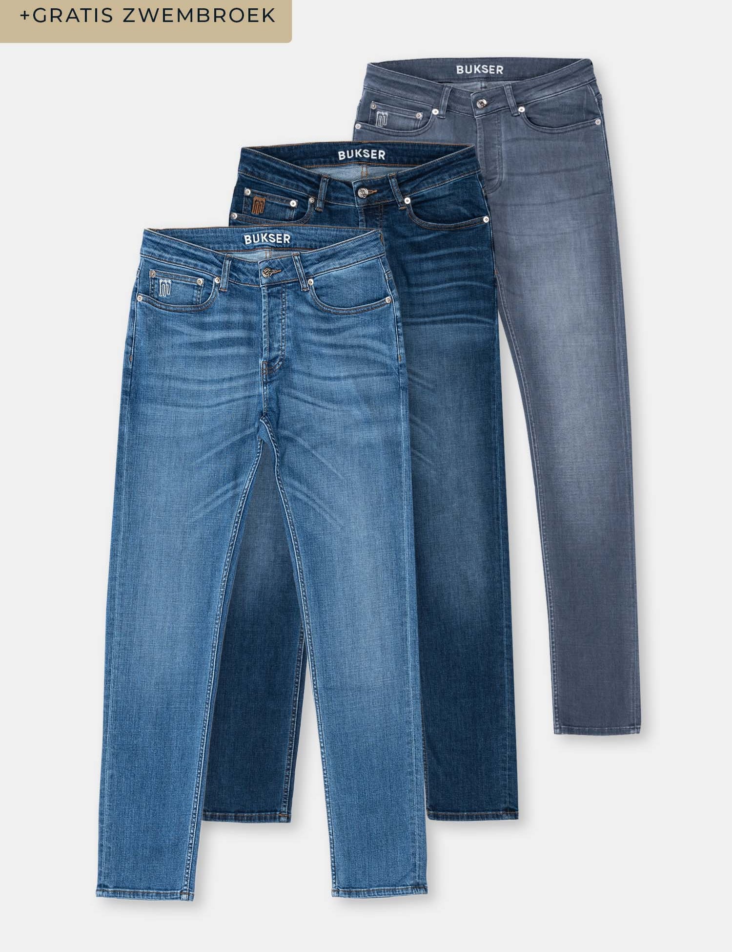 Bukser Jeans | Slim Fit | Nino Midnight Fjord + Norse Blue + Nordic Mist - Bukser Jeans