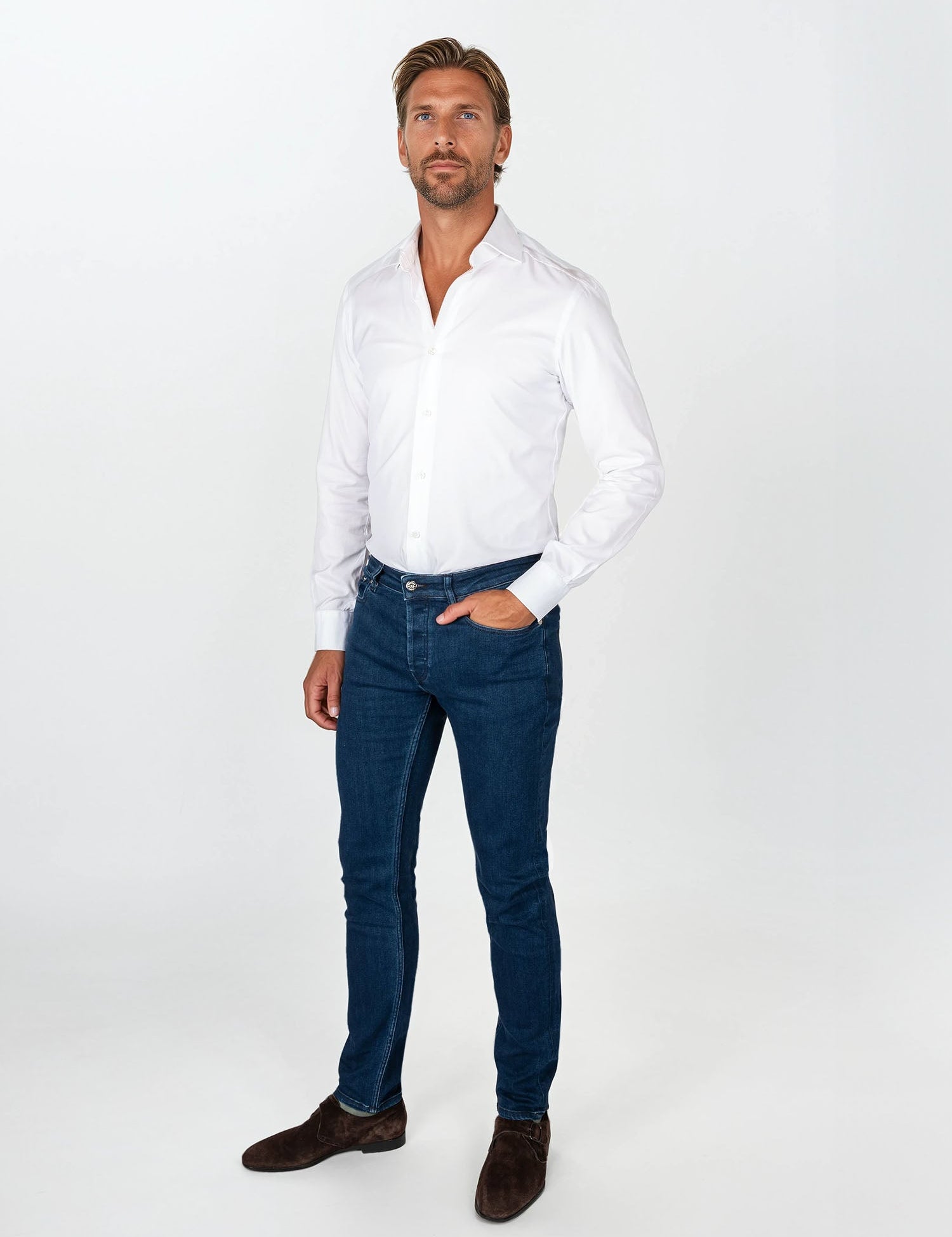Bukser Jeans | Slim Fit Spijkerbroek | Nino - Morke Indigo - Bukser Jeans