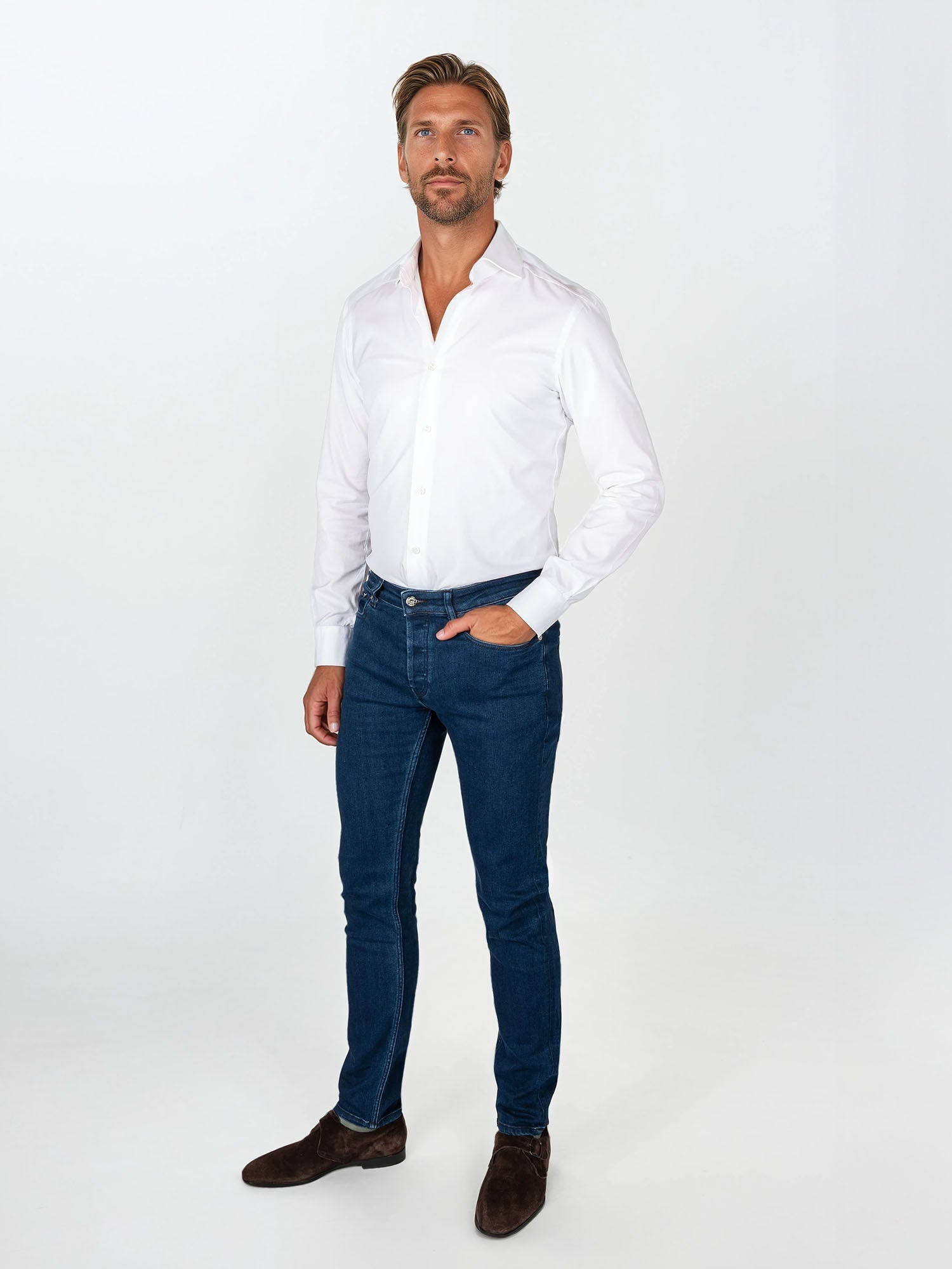 Bukser Jeans | Slim Fit Spijkerbroek | Nino - Morke Indigo - Bukser Jeans